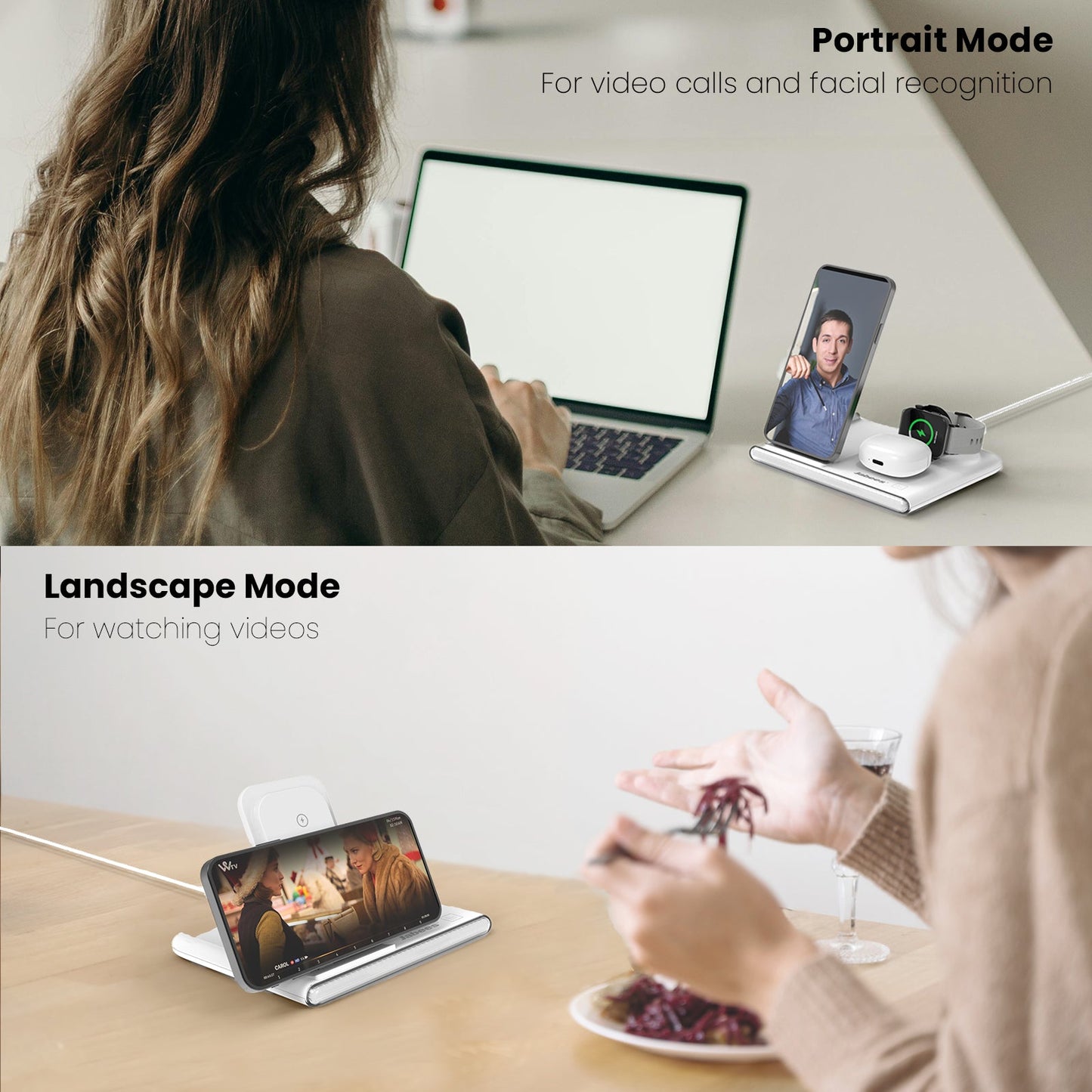 PowerNest™ 4-In-1 Foldable Wireless Charging Station With LED Night Light - Motionshop