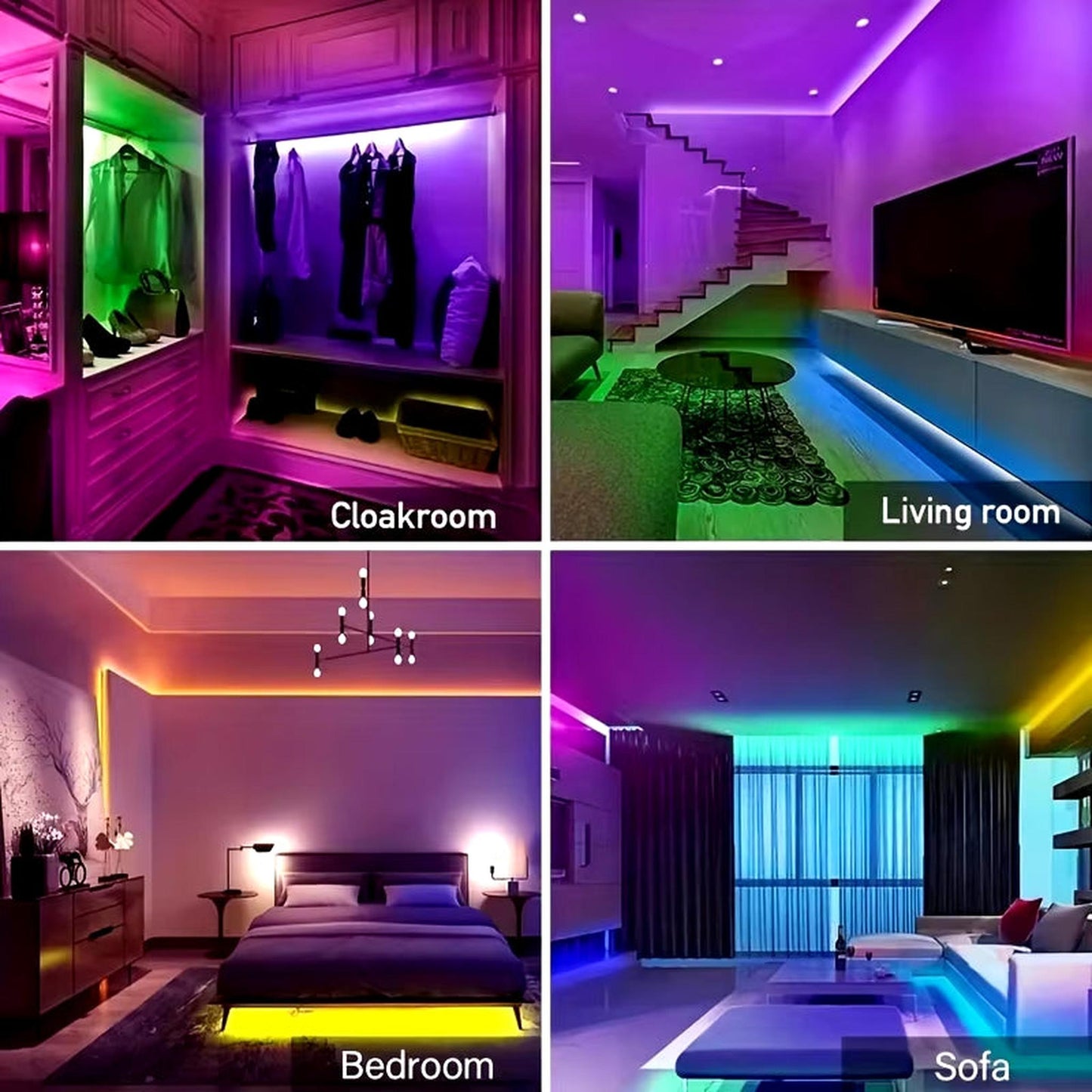 Bluetooth Wifi APP Controller LED Strip Lights RGB 5050 SMD Flexible Ribbon USB LED Light with Power Adapt Tape Diode - Motionshop