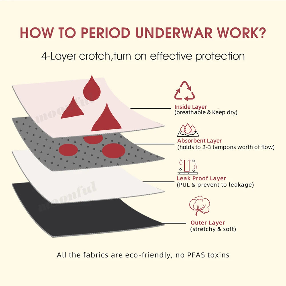 4-Layer Menstrual Underwear – Comfortable & Absorbent Protection | Motionshop - Motionshop