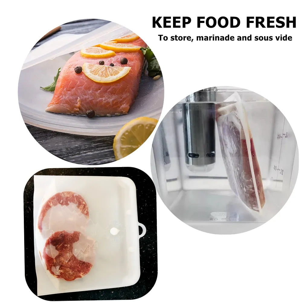 EcoFresh Reusable Silicone Food Bags – BPA-Free & Leakproof | Motionshop - Motionshop