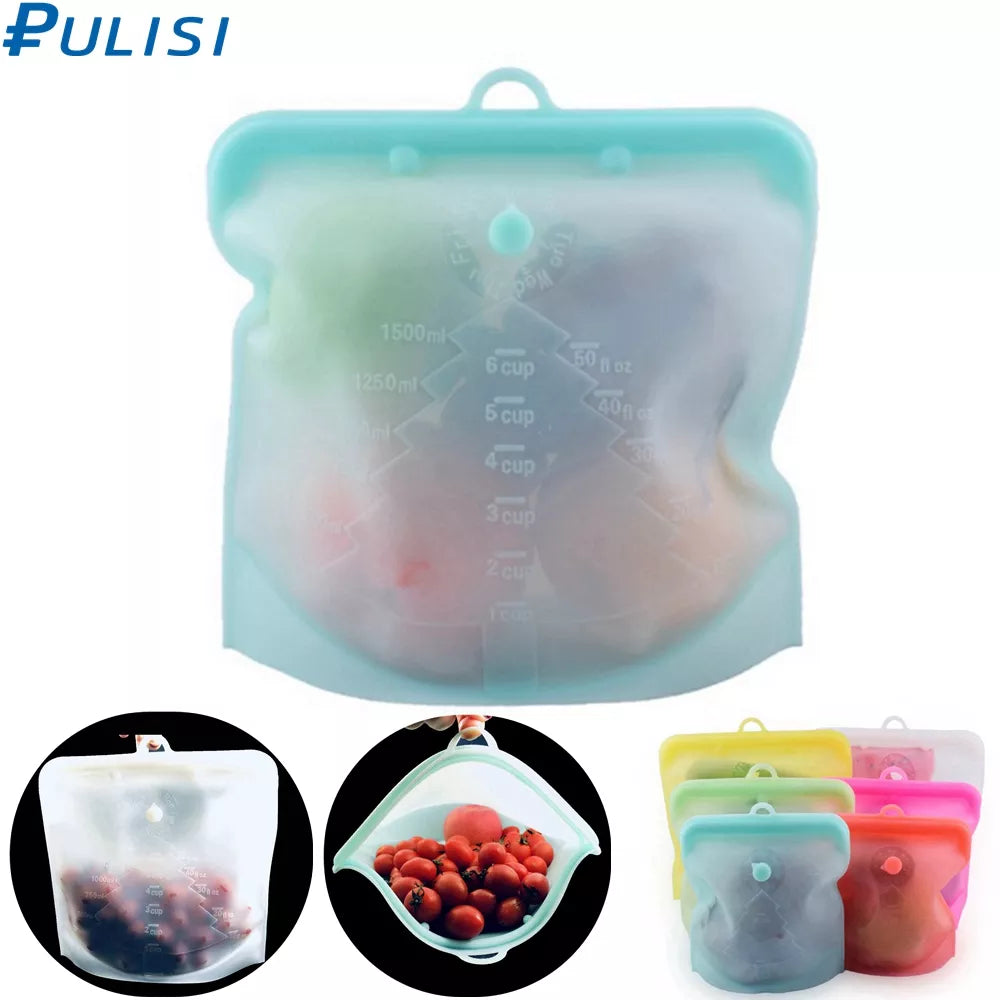 EcoFresh Silicone Storage Bags – Eco‑Friendly & Dishwasher Safe | Motionshop - Motionshop