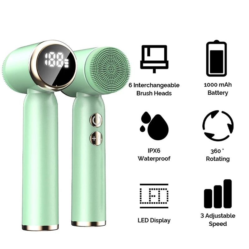 6-in-1 Face Cleansing Brush – Electric Skin Care & Massage Kit - Motionshop