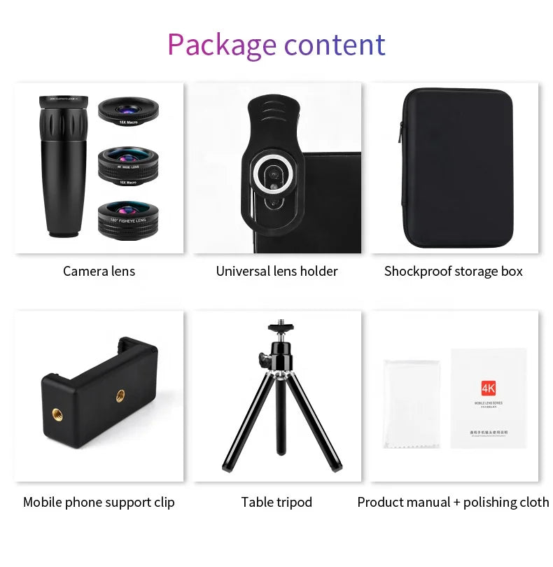 Clip-On Smartphone Lens Kit – SnapPro Macro & Wide Angle | Motionshop - Motionshop