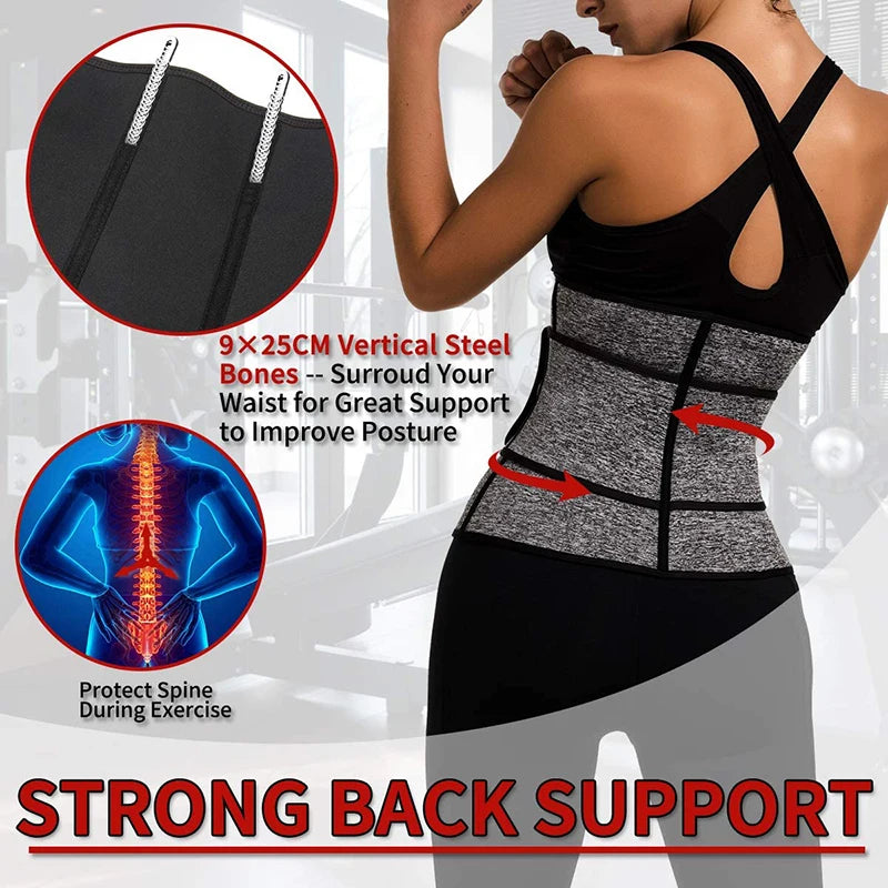Neoprene Sauna Waist Trainer Corset Sweat Belt for Women Weight Loss Compression Trimmer Workout Fitness - Motionshop