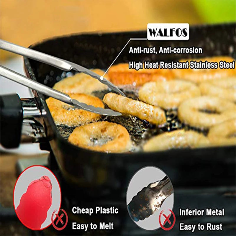 BBQ Grilling Tong Salad Serving Food Tong Stainless Steel Metal - Motionshop