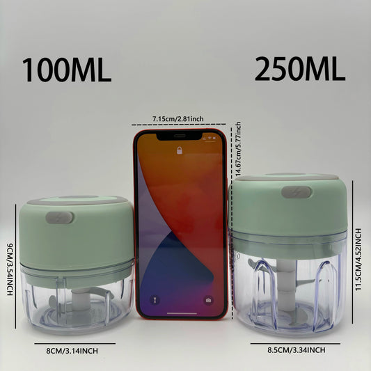 100ml/250ml Electric Mini Garlic Press Chopper - Rechargeable USB Masher with Powerful Lithium Battery, Easy Meat Grinder Motionshop