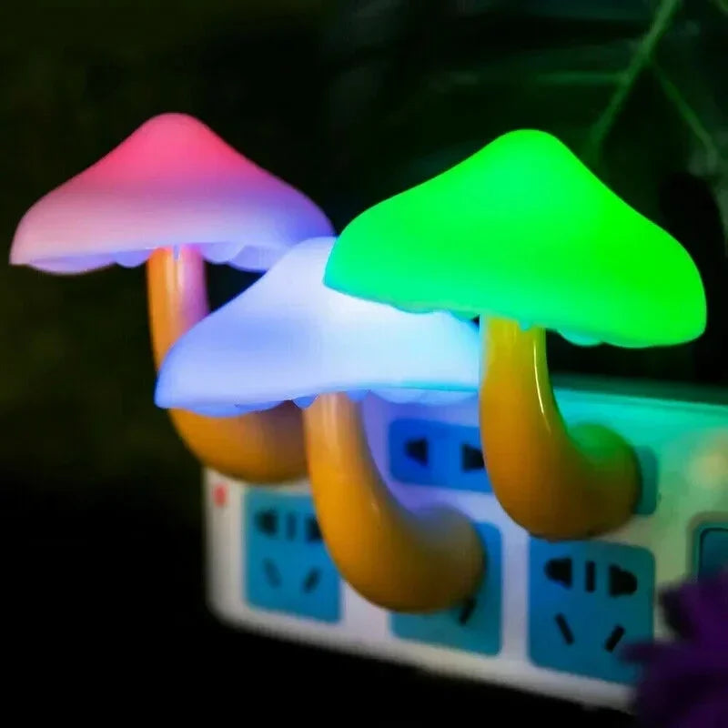 Mini-LED-Nachtlichter: Pilzform, automatischer Sensor