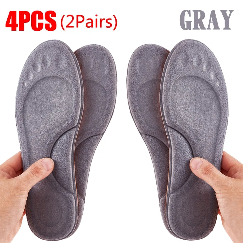 4D Massage Warm Pile Shoes Insoles Super Soft Latex Sports Insole for Feet Running Basket Shoe Sole Arch Support Orthopedic - Motionshop
