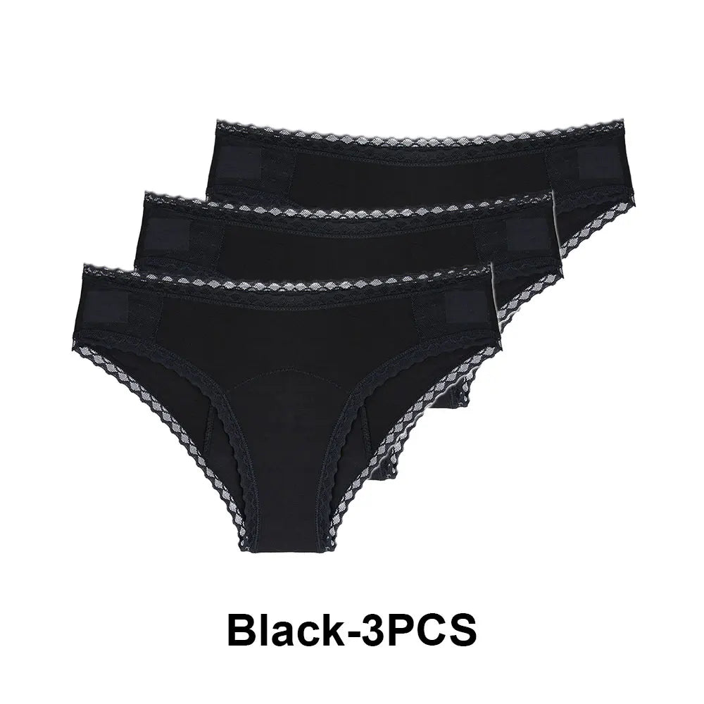 3Pcs/Set Absorbent Menstrual Panties - Motionshop