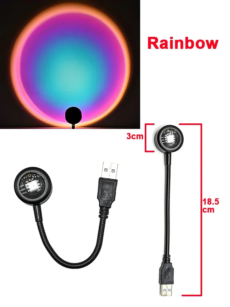 Mini USB Atmosphäre Nachtlicht Sonnenuntergang Projektionslampe ABS für Schlafzimmer Live Hintergrund Wanddekoration Lichter