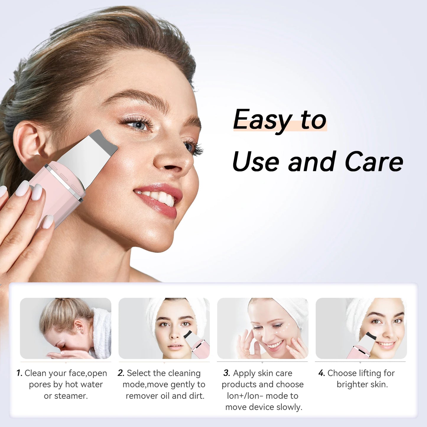 Ultrasonic Skin Scrubber Deep Cleaning Skin Care Ultrasonic Cleaner - Motionshop
