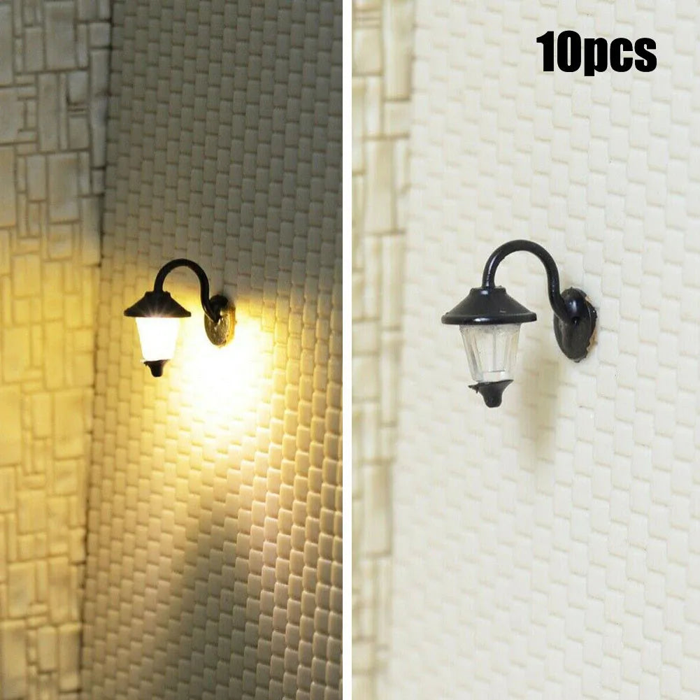 10 Stück Wandlampen LED Straßenlampen 1:87 HO