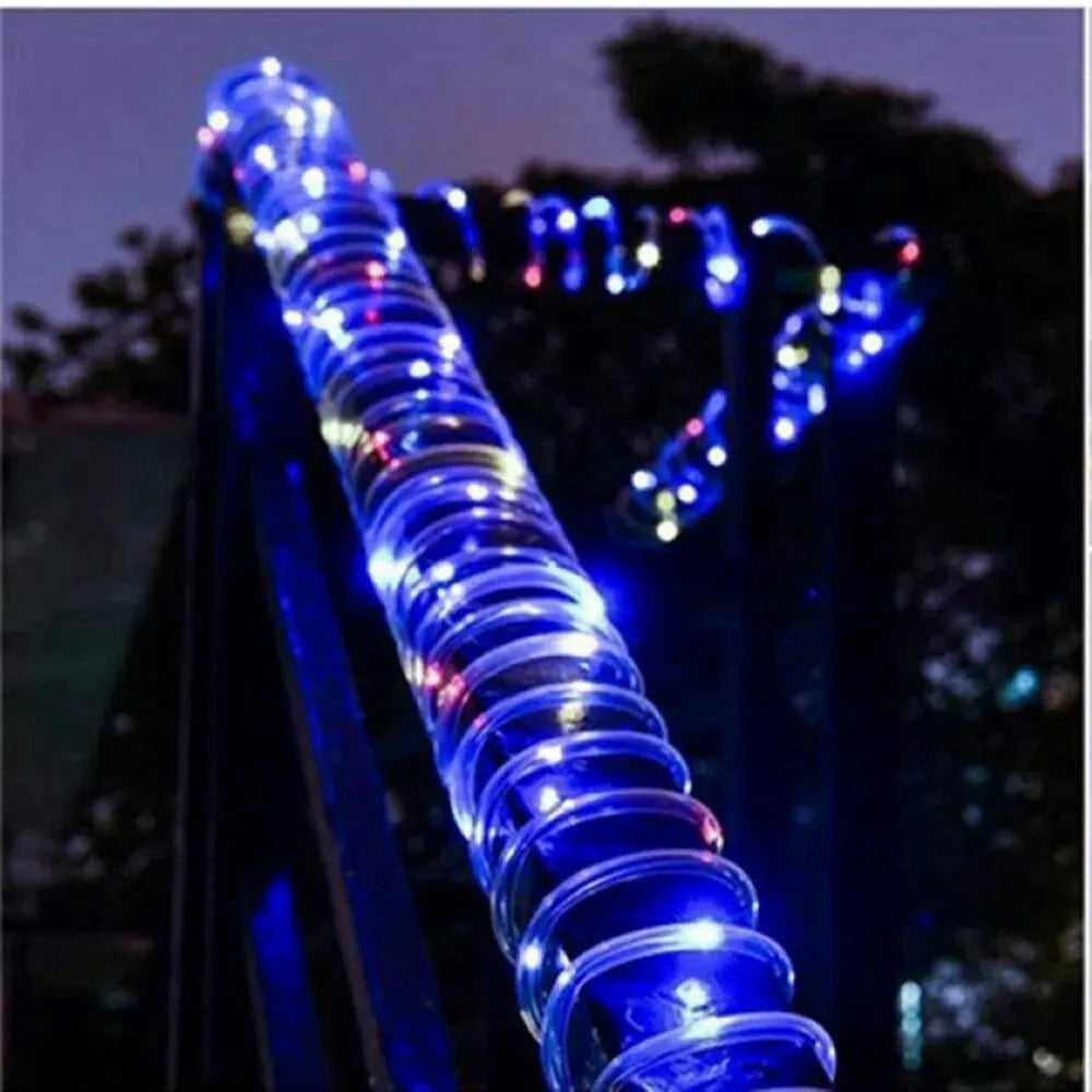 Solar Rope Lights Solar LED Light Path Deck Outdoor Garden Solar String Lights Waterproof Outdoor Lighting Strips 8 Light Modes - Motionshop