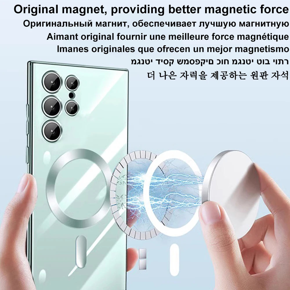 Magsafe Magnet Cover Case Samsung S21 S23 Fe S22 Plus S24 Ultra 10H 5K - Motionshop