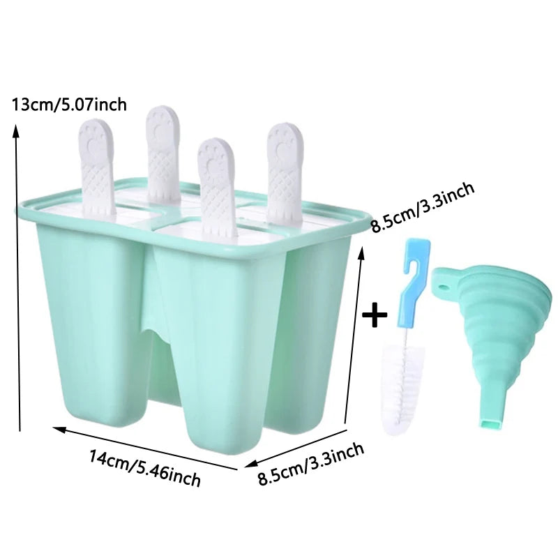 4/ 6 Cell Silicone Ice Cream Popsicle Mold With Handle - Motionshop