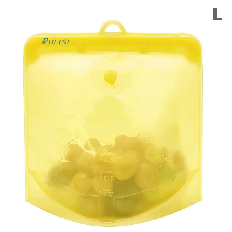 EcoFresh Reusable Silicone Food Bags – BPA-Free & Leakproof | Motionshop - Motionshop