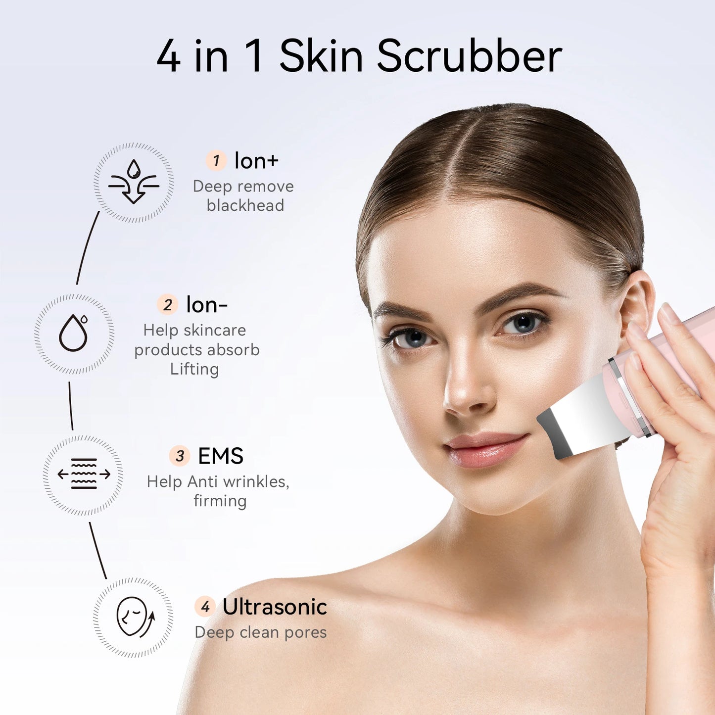 Ultrasonic Skin Scrubber Deep Cleaning Skin Care Ultrasonic Cleaner - Motionshop