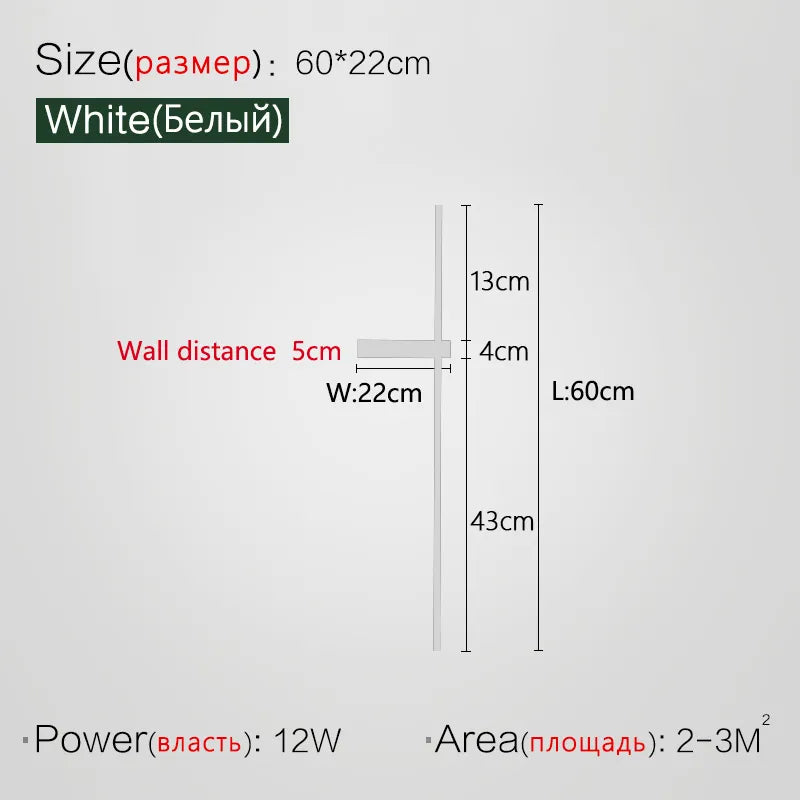 Lange Strip Line Wandleuchte