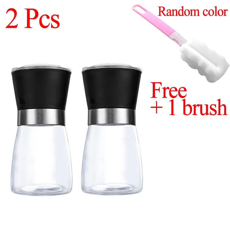 Stainless Steel Mill Glass Body Spice Salt and Pepper Grinder - Motionshop
