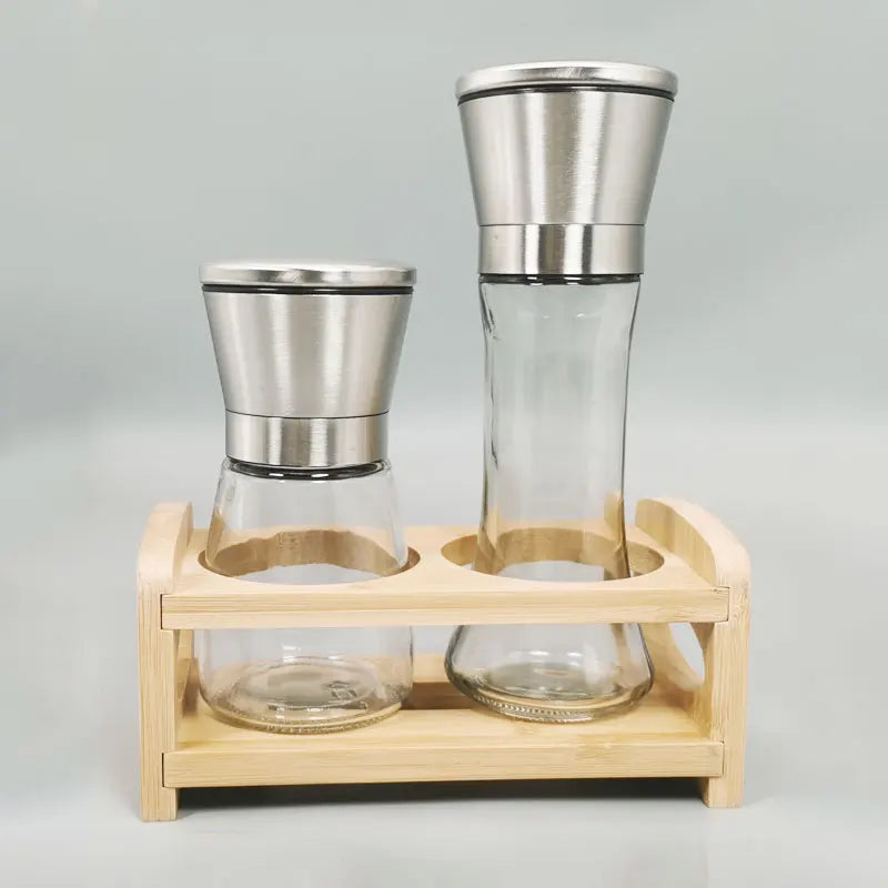 Stainless Steel Mill Glass Body Spice Salt and Pepper Grinder - Motionshop