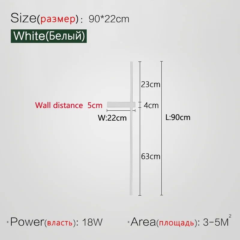 Lange Strip Line Wandleuchte