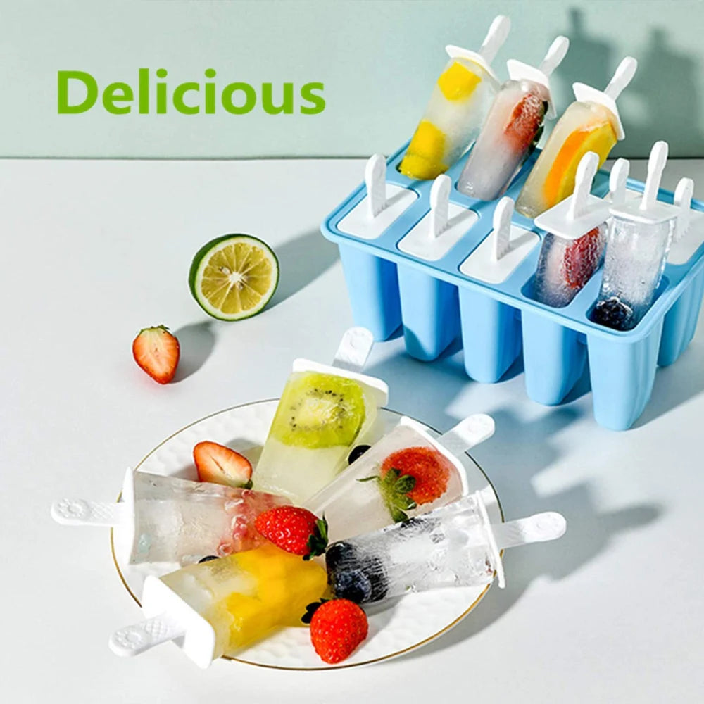 4/ 6 Cell Silicone Ice Cream Popsicle Mold With Handle - Motionshop