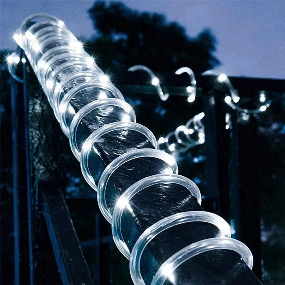 Solar Rope Lights Solar LED Light Path Deck Outdoor Garden Solar String Lights Waterproof Outdoor Lighting Strips 8 Light Modes - Motionshop