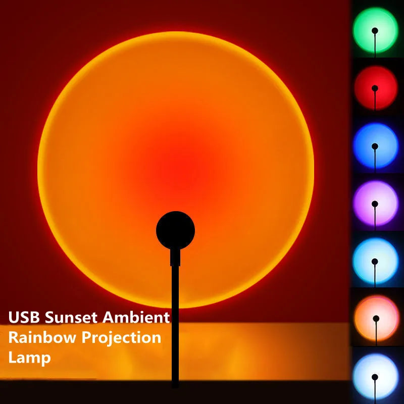 USB Regenbogen Sonnenuntergang Rot Projektor Mini Licht