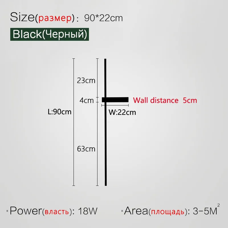 Lange Strip Line Wandleuchte