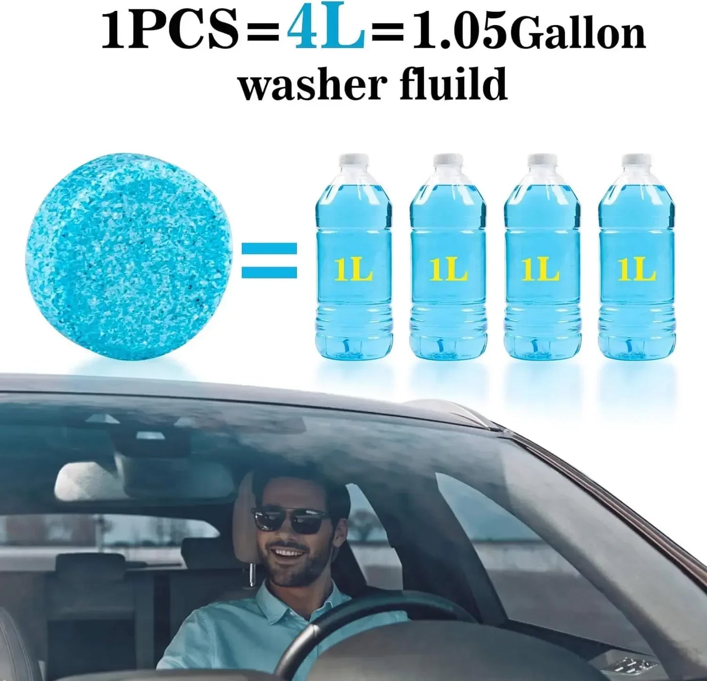 5-100pcs Car Windscreen Cleaner Effervescent Tablet Solid Cleaner Auto Wiper Glass Solid Cleaning Concentrated Tablets - Motionshop