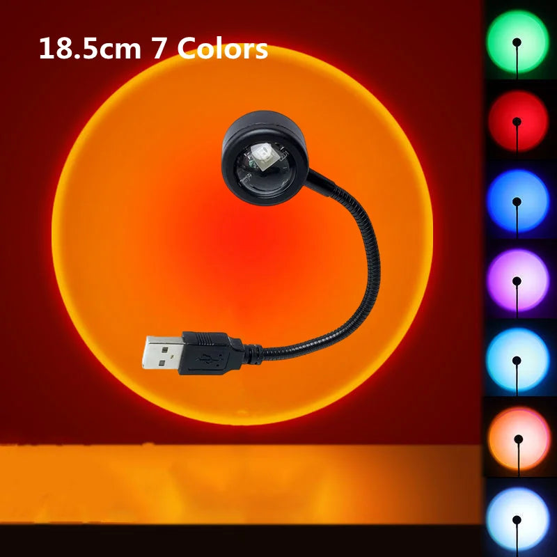 USB Regenbogen Sonnenuntergang Rot Projektor Mini Licht