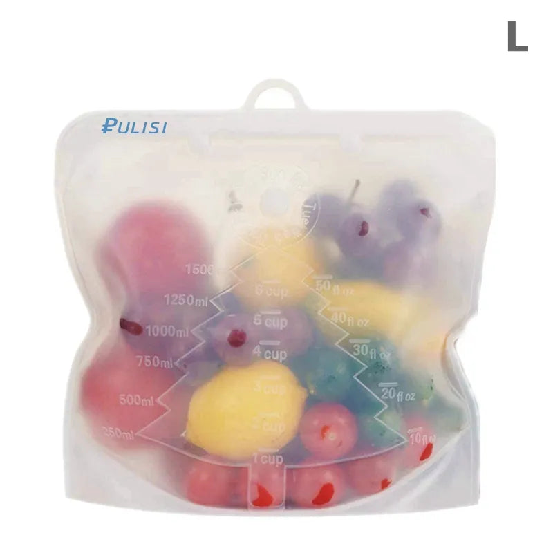 EcoFresh Reusable Silicone Food Bags – BPA-Free & Leakproof | Motionshop - Motionshop