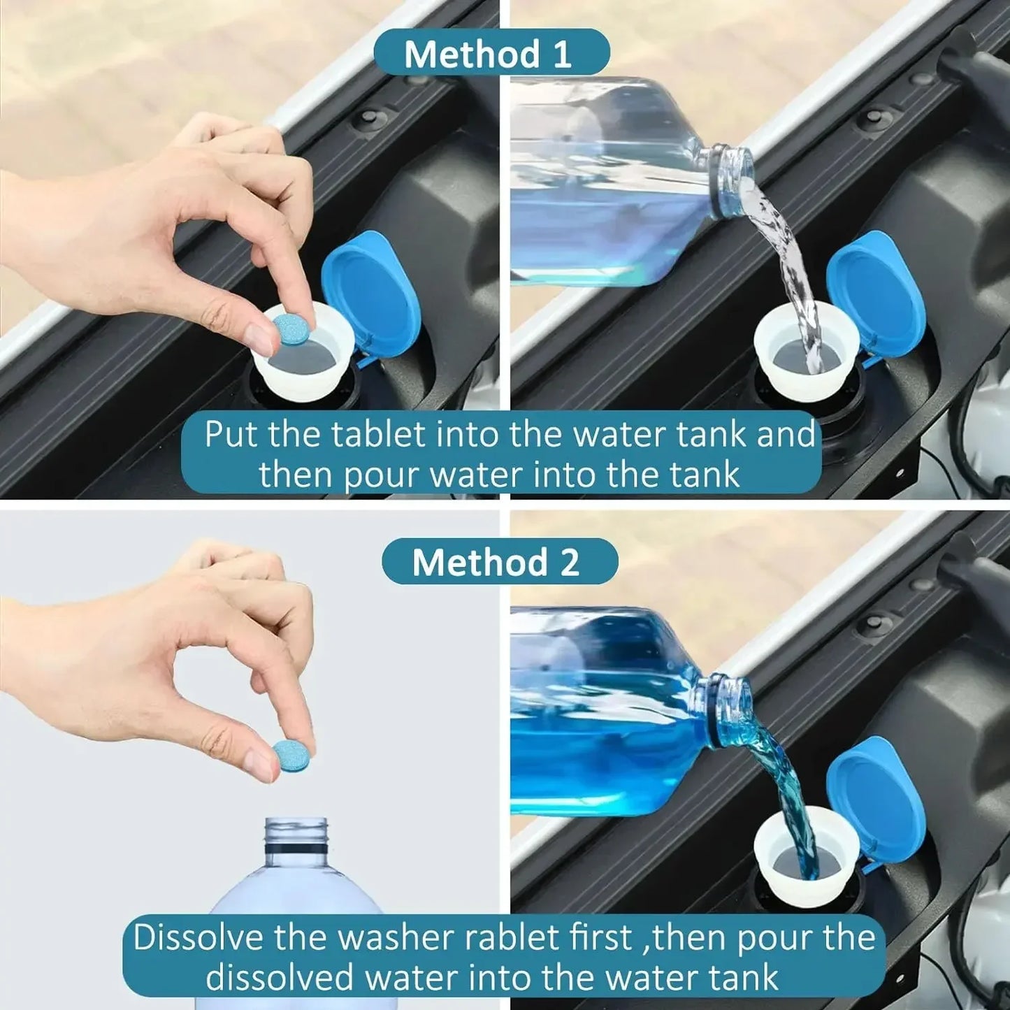 5-100pcs Car Windscreen Cleaner Effervescent Tablet Solid Cleaner Auto Wiper Glass Solid Cleaning Concentrated Tablets - Motionshop