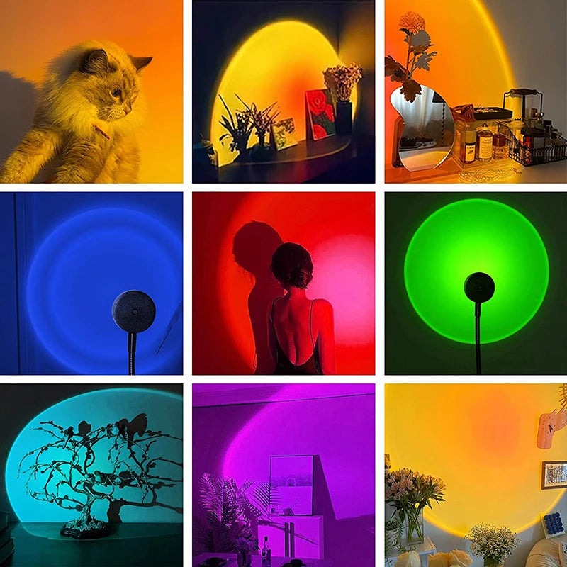 USB Regenbogen Sonnenuntergang Rot Projektor Mini Licht