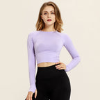 Seamless Yoga Shirts For Women Vital Seamless Long Sleeve Crop Top