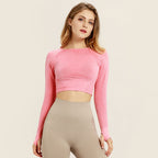 Seamless Yoga Shirts For Women Vital Seamless Long Sleeve Crop Top