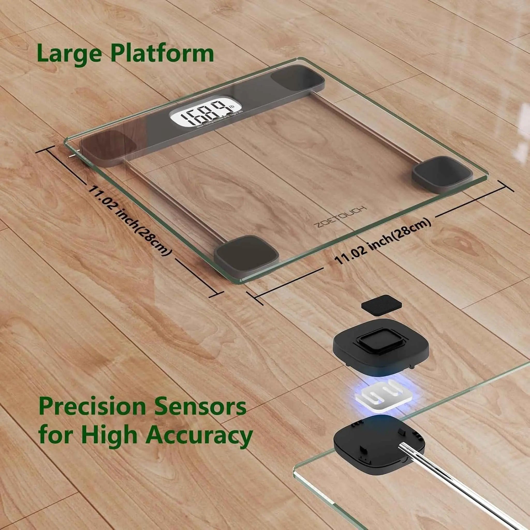 Accurate Digital Bathroom Scale - High Precision & Easy to Read