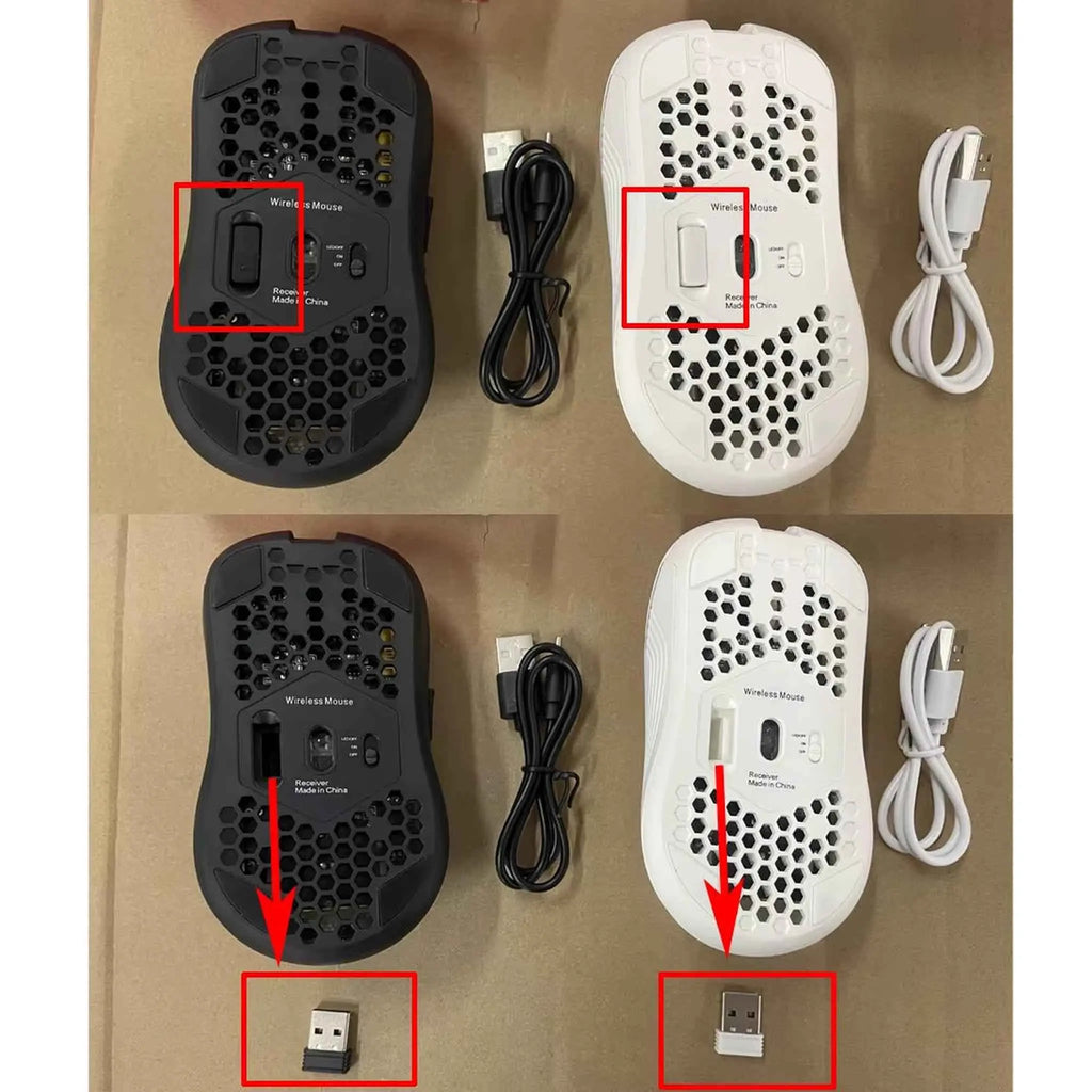 2.4G Wireless Mouse with RGB Backlit 6-Button 3-Speed DPI
