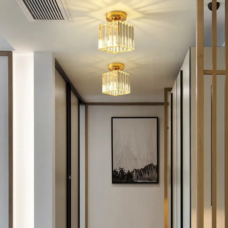 Home Entrance Ceiling Net Red Crystal Aisle Light