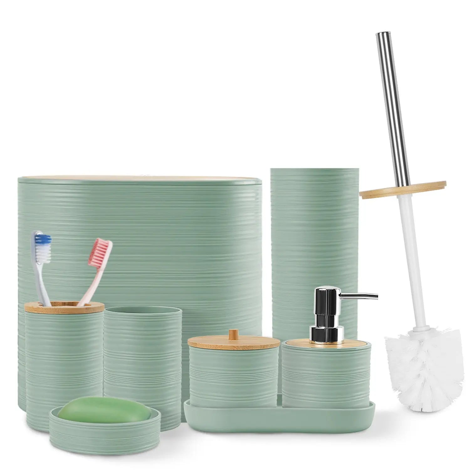 5 Colors Options - Set Of 8Pcs Bathroom Accessories