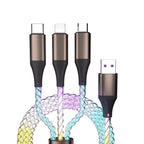 One-to-three Luminous Fast Charging RGB Data Cable