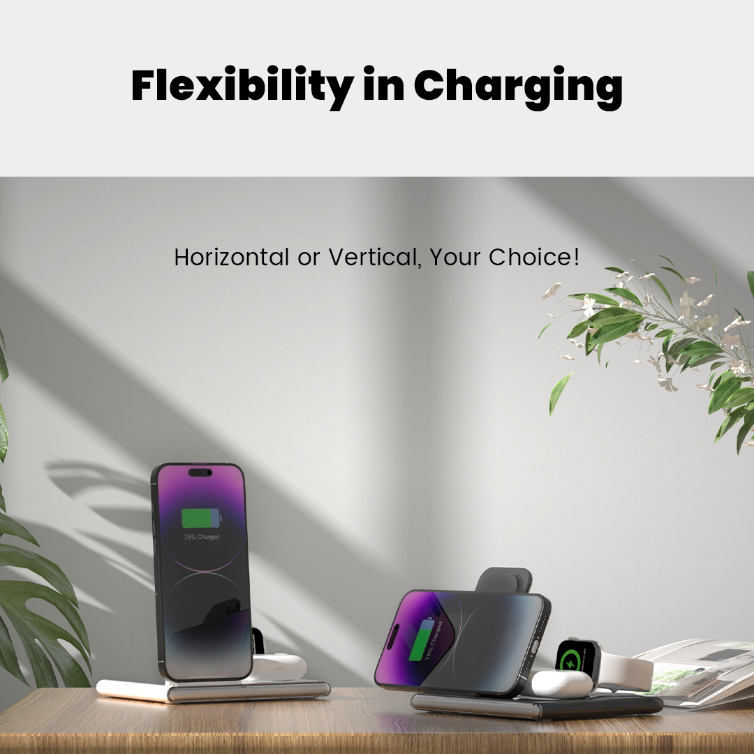 PowerNest™ 4-In-1 Foldable Wireless Charging Station With LED Night Light - Motionshop
