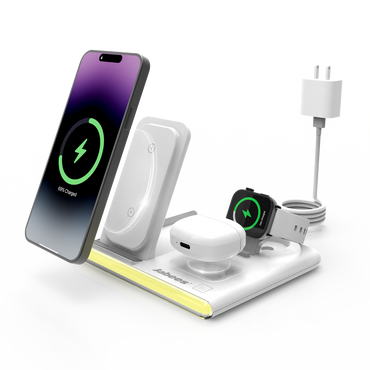 PowerNest™ 4-In-1 Foldable Wireless Charging Station With LED Night Light - Motionshop