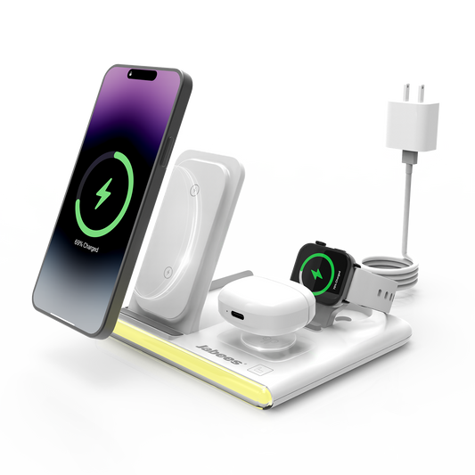 PowerNest™ 4-In-1 Foldable Wireless Charging Station With LED Night Light - Motionshop