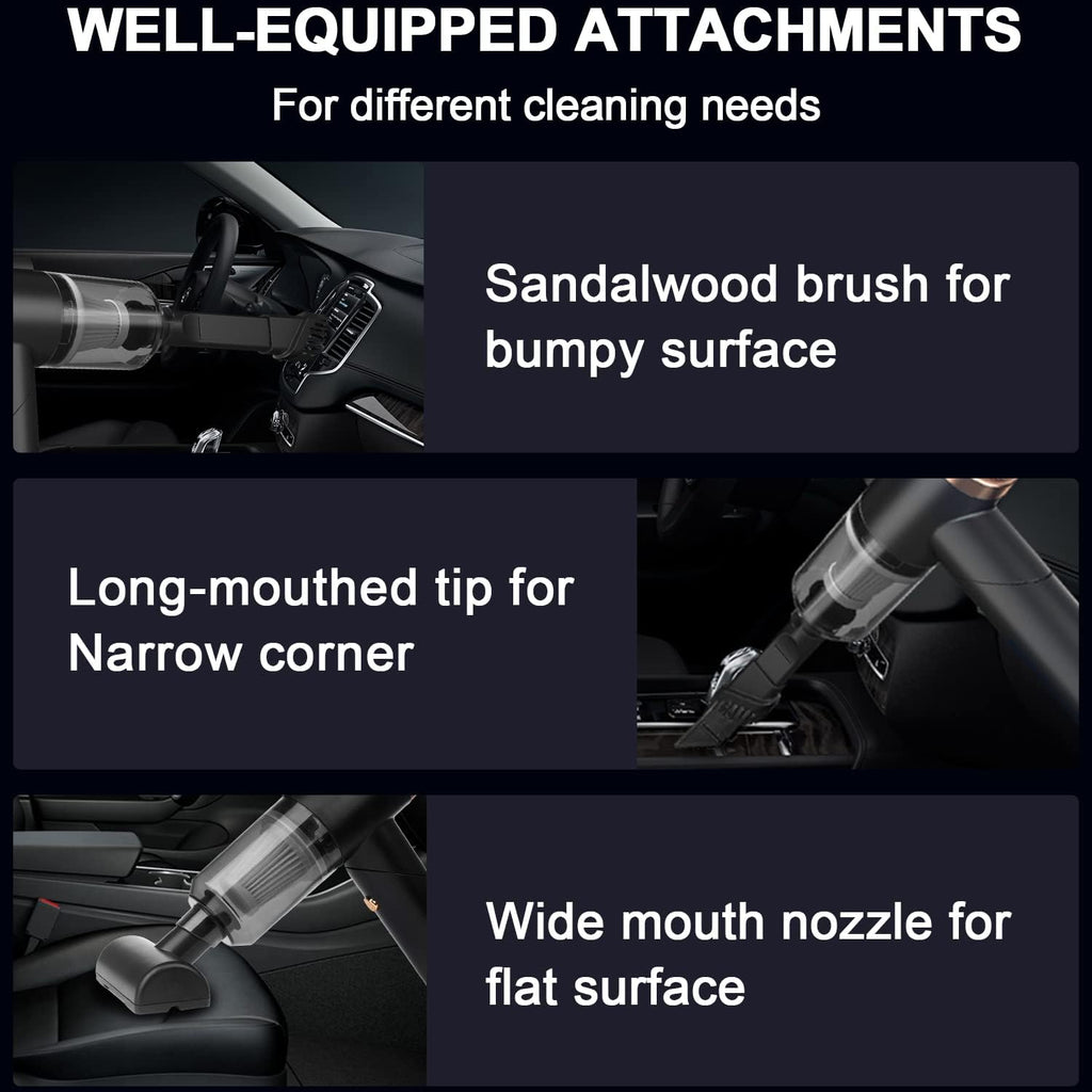 Vacuum Cleaner And Air Duster For Cars, Homes, Offices And Pets, High-power, Multi-nozzle Handheld Car Vacuum Cleaner.