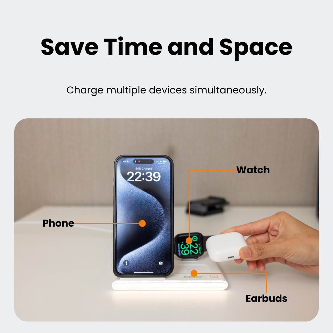 PowerNest™ 4-In-1 Foldable Wireless Charging Station With LED Night Light - Motionshop
