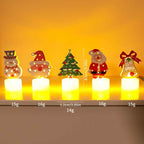 LED Electronic Candle Lights Christmas Trees Santa Claus Snowmen Creative Candles Small Night Lights Home Decorative Ornaments