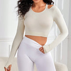Midriff Outfit Slimming Yoga Clothes Long Sleeve