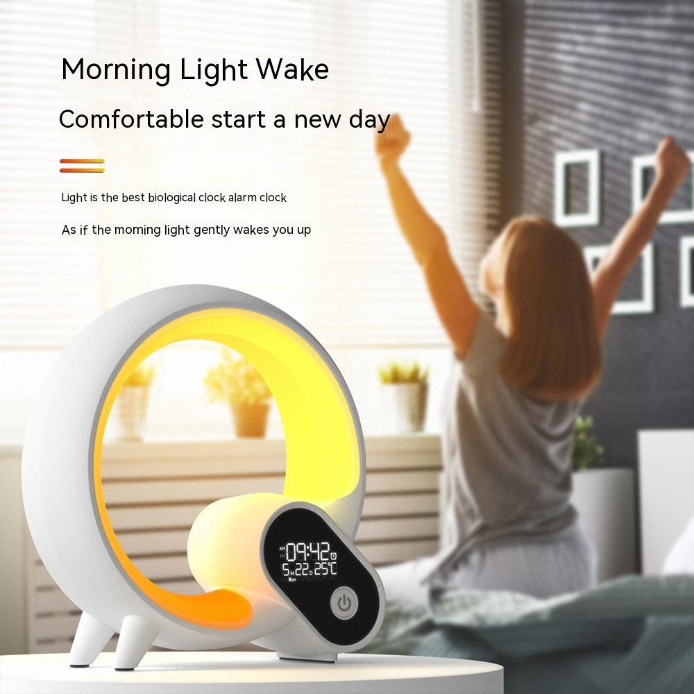 Creative Q Light Analog Sunrise Digital Display Wecker Bluetooth Audio Intelligent Wake-up Q Buntes Atmosphärenlicht