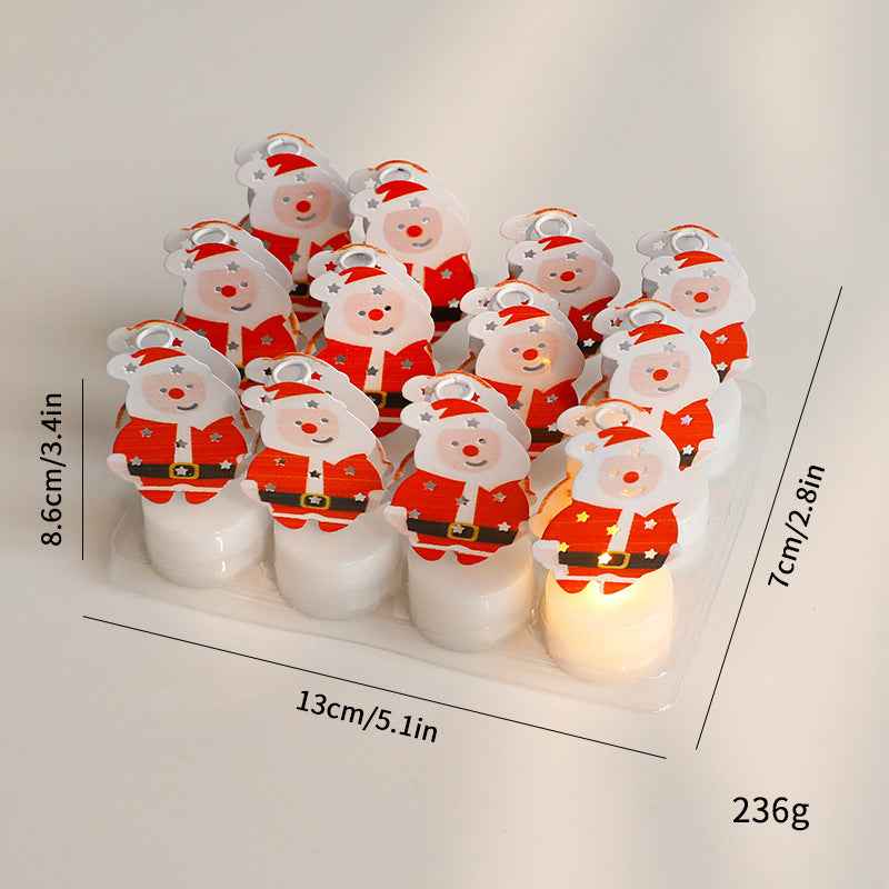 LED Electronic Candle Lights Christmas Trees Santa Claus Snowmen Creative Candles Small Night Lights Home Decorative Ornaments